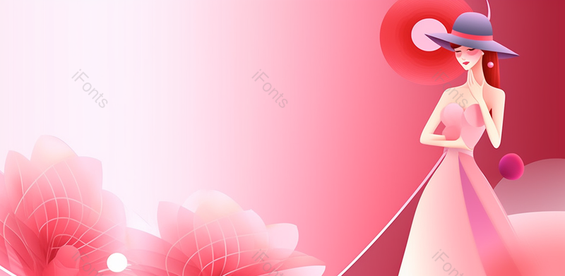 粉色渐变美容美女手绘背景,插画/手绘图,插画/手绘图库,插画/手绘图下载,插画/手绘